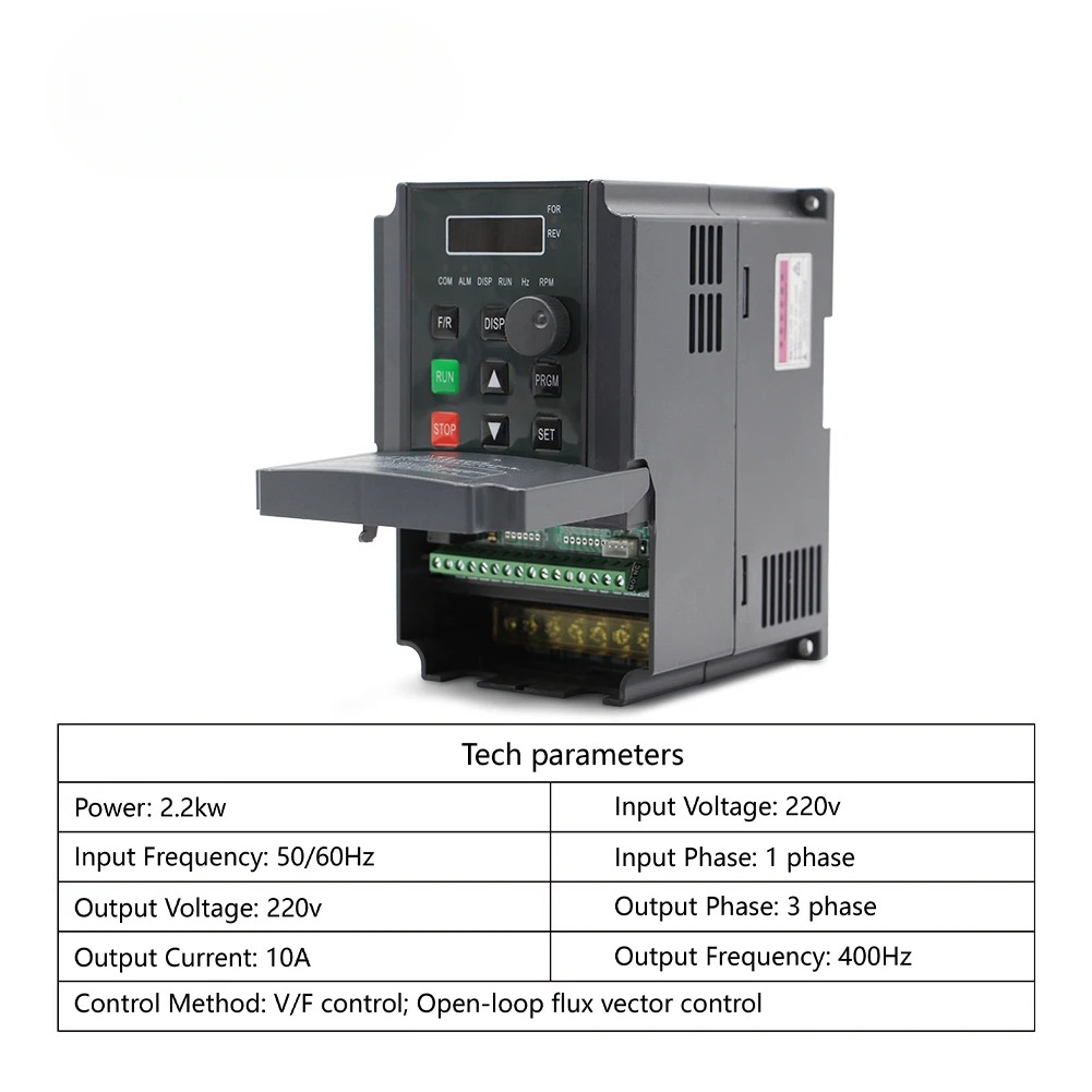 Free Shipping ! GP Inverter 1.5KW / 2.2KW Frequency Converter Variable Input 50/60Hz 220V Variable Frequency Drive Spindle Motor