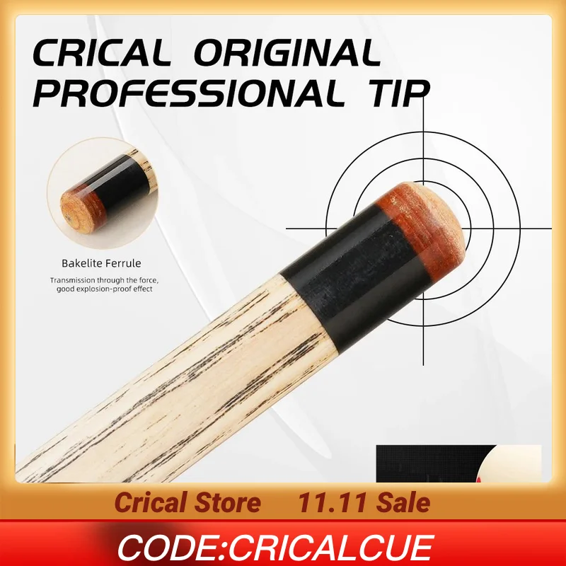 

CRICAL Single Shaft for Pool Cue with Ash Wood Shaft and Tiger Tip 10.5/11.5mm Single Shaft for Billiard Cues
