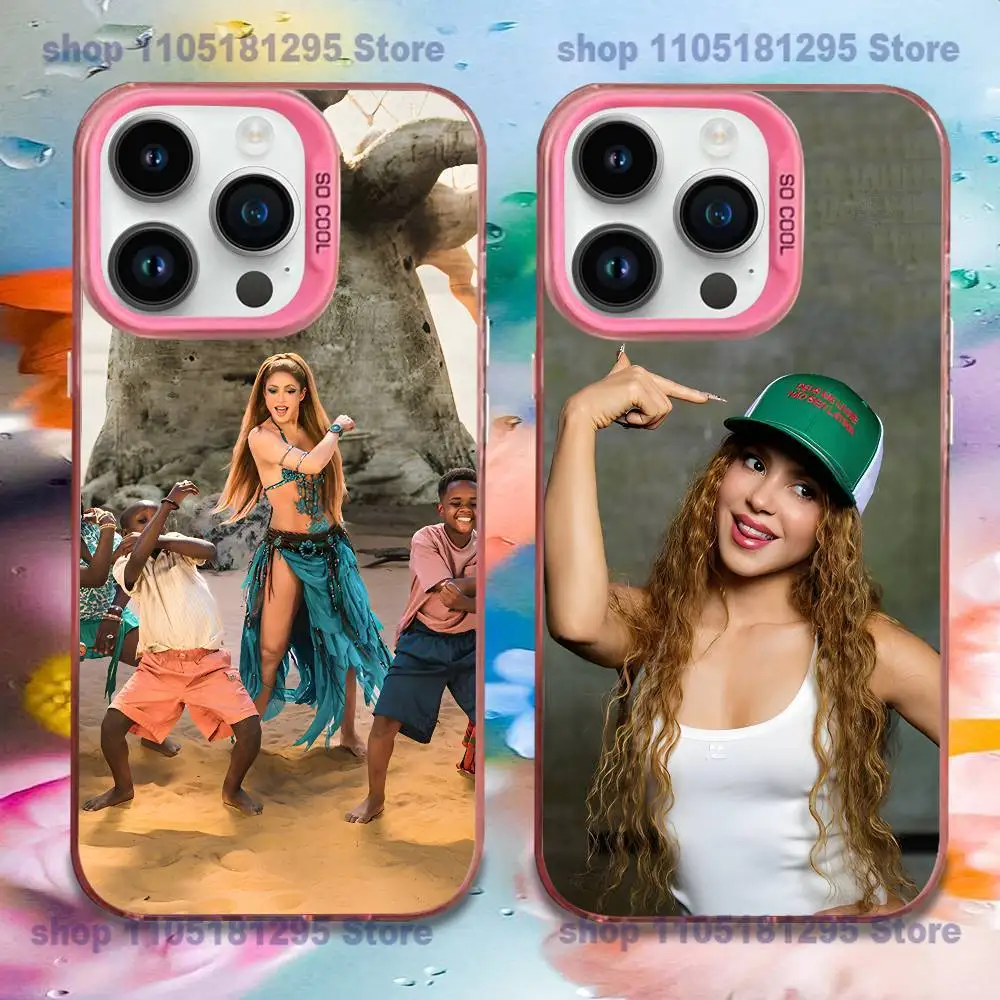 Funda para Teléfono S-Shakira Dai Dai 2026 con Diseño de Balón de Fútbol para iPhone 17, 16, 15, 14, 13, 12, 11, Mini, Pro, E, MAX, Color Rosa Caramelo Mate, Antigolpes