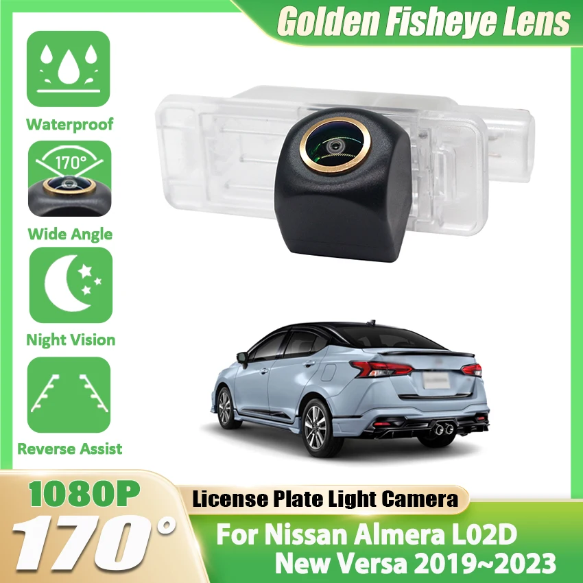 

Камера заднего вида FishEye для Nissan Almera L02D New Versa 2019 ~ 2022 2023, CCD 1080P, камера ночного видения, резервная парковочная камера заднего вида