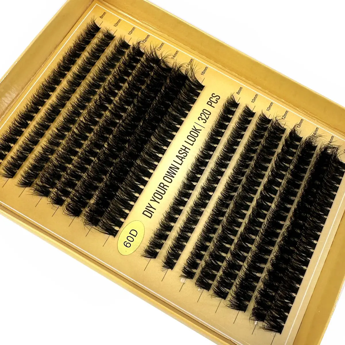 HBZGTLAD 16 Reihen Einzelne Wimpern Natürliche Russland Volumen Nerz Wimpern 320 Bundles 60-100D Cluster Wimpern Verlängerung Make-Up Cilios – Detail 5