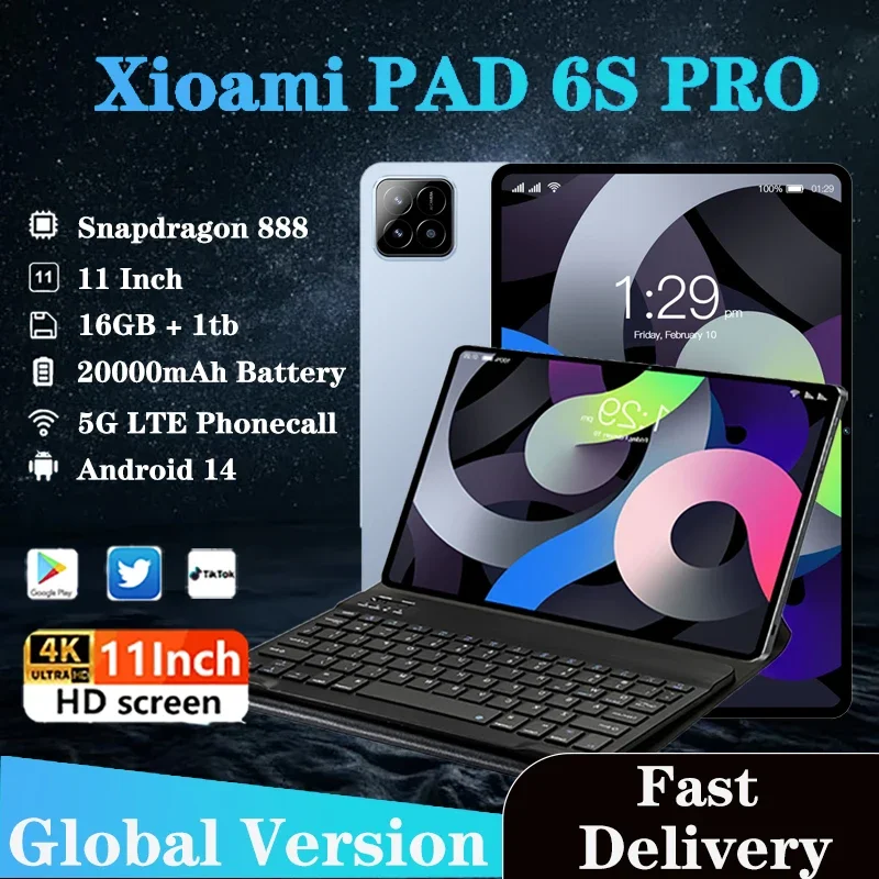 

Global Version New Xioami Pad 6S Pro Tablet PC Android 14 Snapdragon 8 Gen2 Call Phone Tablets 16GB+1T 20000mAh 5G Dual SIM Tab