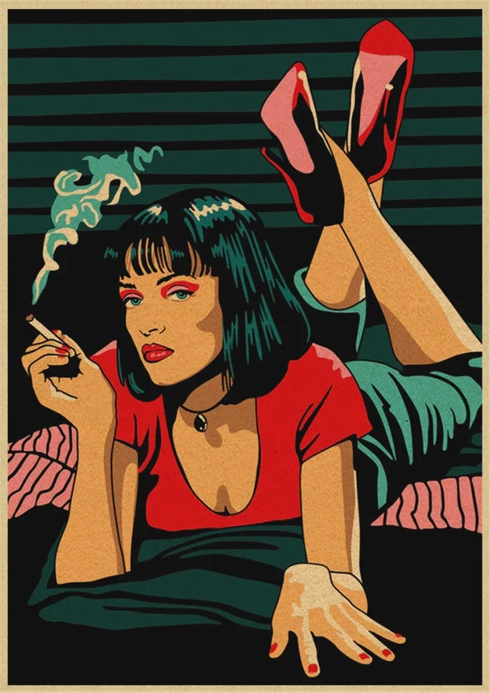 Lot Style Choose Pulp Fiction Quentin Vintage, Art Picture Print Silk Poster Home Wall Decor