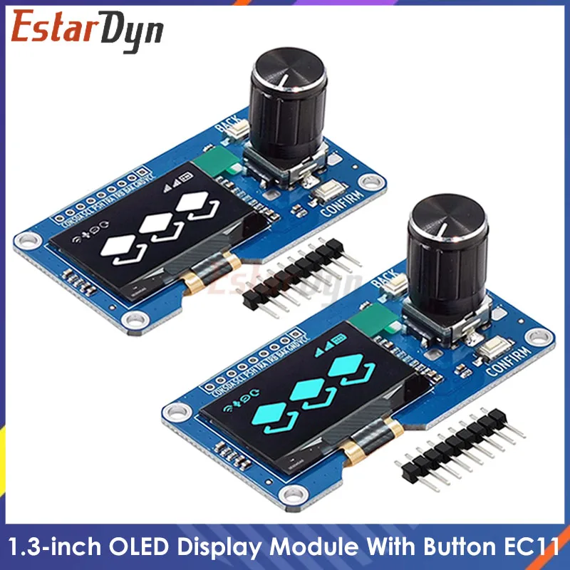 

Estardyn 1.3" OLED Module / EC11 Encoder | White/Blue Display | I2C Interface | HD Screen for Arduino DIY Projects