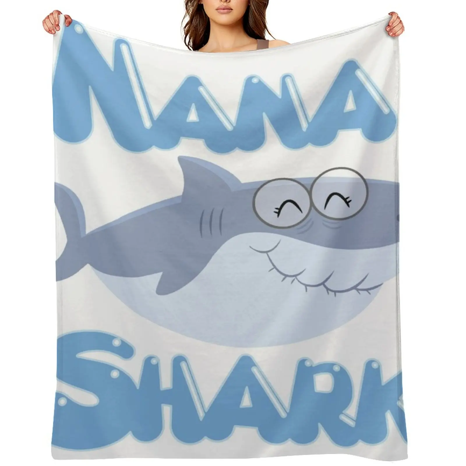 

Nana Shark Throw Blanket Custom wednesday Sofa Throw Hairys Blankets
