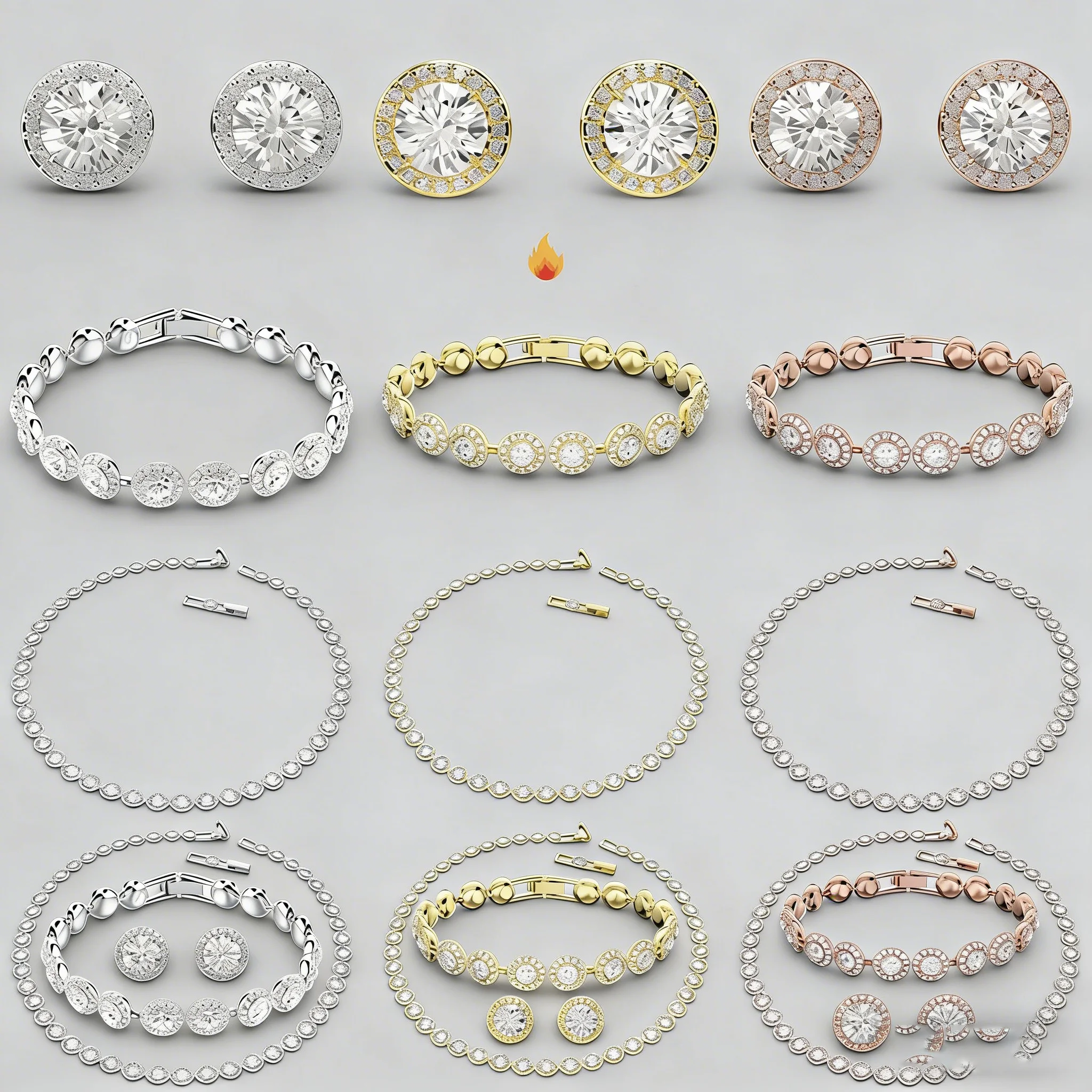 

Набор украшений с кубическим цирконием (серьги+браслет+колье) серебристого/золотого/розового золотого цвета, женские модные аксессуары для свадьбы и вечеринок