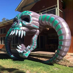 Outdoor Horned Inflatable Skull Arch Giant Airblown Hell Skull Skeleton Head Entrance Archway For Halloween Party Decoration