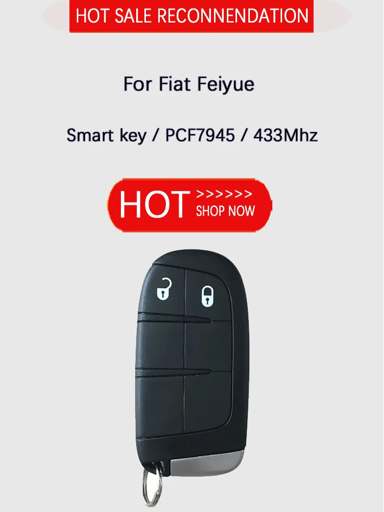 CN017003 Original 2 Button Smart Key For Fiat Freemont 500L 2012-2018 Remote 433MHZ PCF7945 Chip FCCID M3N-40821302 735577273