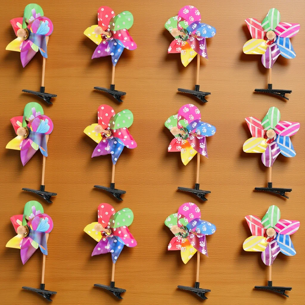 Dziewczęce spinki do włosów typu pinwheel, 24 sztuki, kolorowe spinki z dziobkiem kaczki dla kobiet, słodkie wsuwki, akcesoria do włosów dla dzieci, ozdoby do włosów.