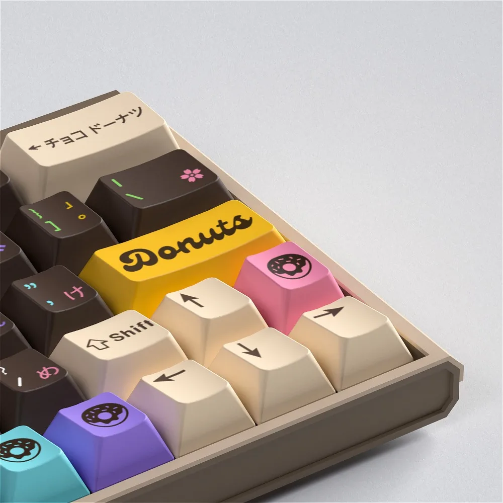 Donut, Keycap 128 Keys, Cherry PBT for 61/64/87/104/108 GMK67 Gaming Mechanical Keyboard