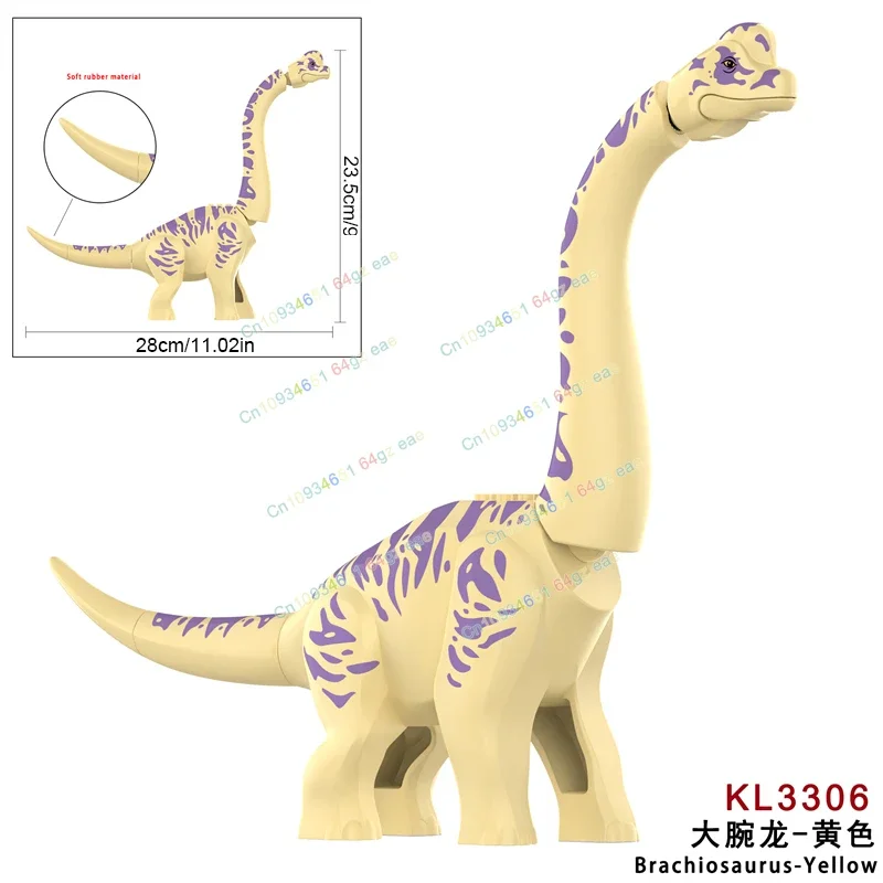 Roze Groen Grijs Geel Oranje Dino Brachiosaurus Jurassic Modellen Bouw Bolcks Actiefiguren Accessoires Creatief Bakstenen Speelgoed