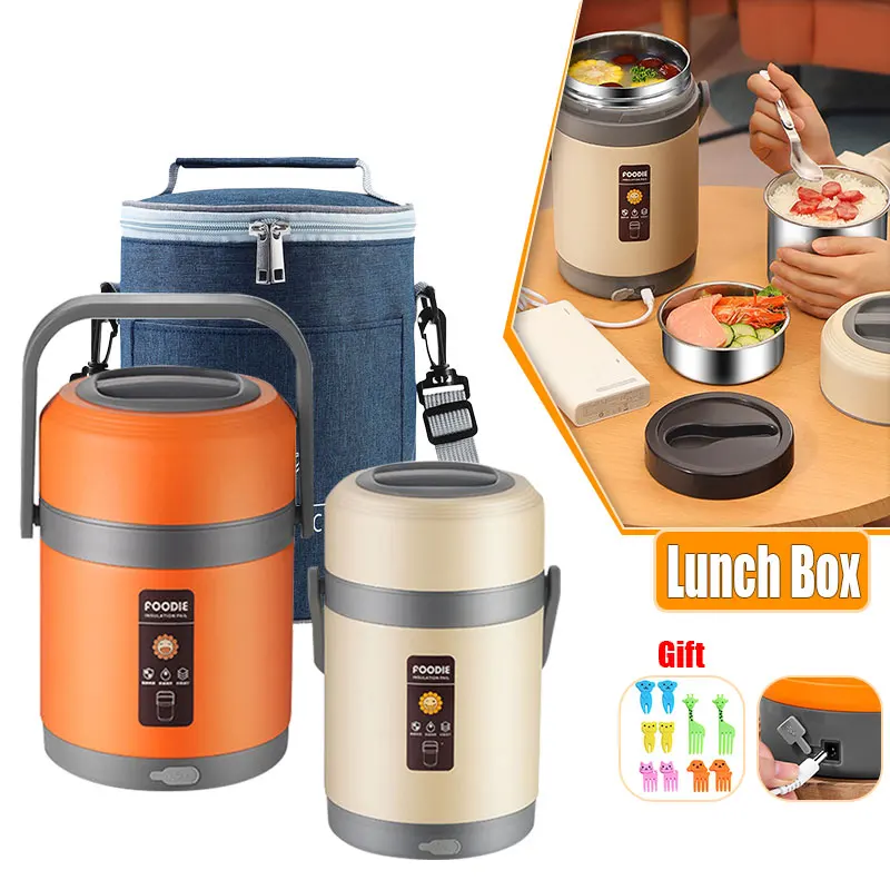 

Electric Lunch Box Portable Stainless Steel Food Warmer Heater Bento Box for Car Truck Home Work Adults Food Heating Container