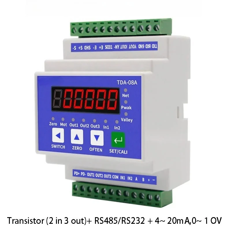 

RS232 RS485 High-precision Rail-type Weight Transmitter Instrument Weighing Signal Amplifier Weighing Module TDA08A