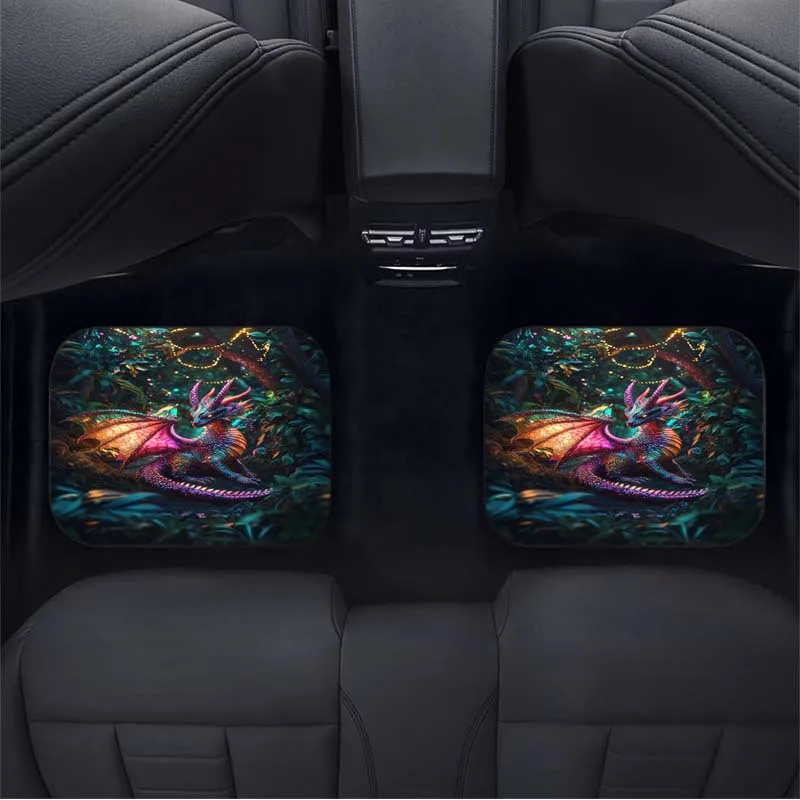 Color-Changing Lizard Scale Car Floor Mats - All-Weather Fit Front/Rear Protectors, Non-Slip Durable Auto Floor Liners With Gree