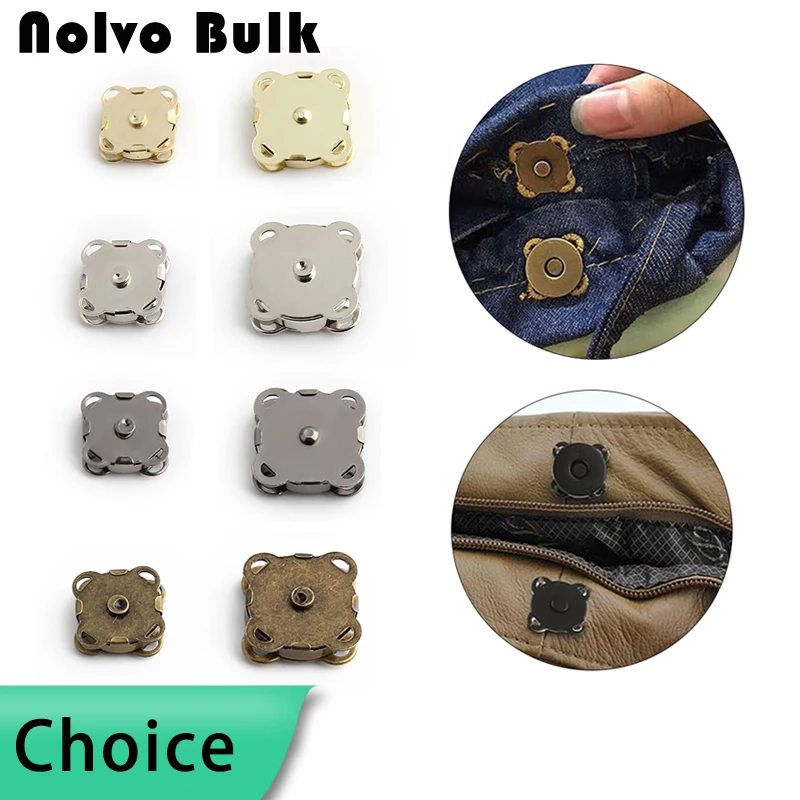 10 Uds. De botones magnéticos de Metal para ropa de 14mm/18mm, cartera, bolso, botones a presión magnéticos DIY, accesorios de Hardware DIY