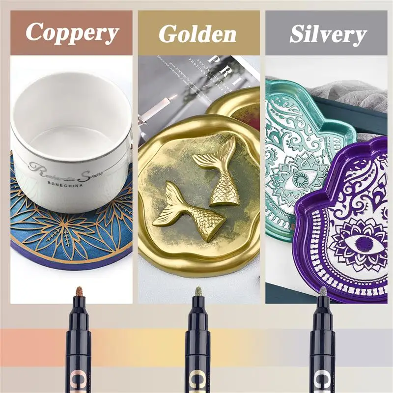 Mirror Marker Silver MarkerPen Art Mirror DIY Resin Paint Mirror Chrome Finish Metallic Craftwork Pen Accessories