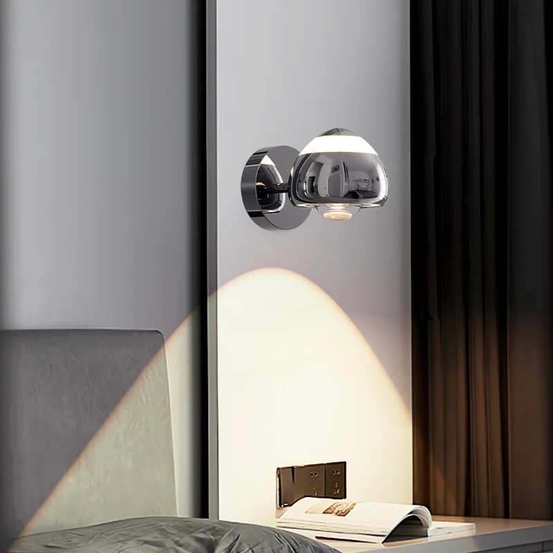 Italian Rotundity Electroplating Wrought Iron Wall Lamps Adjustable Angle Bedroom Bedside Living Room Restaurant Sconces Lights