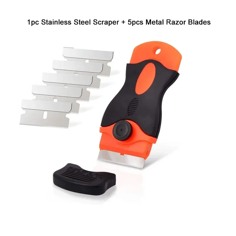 Scraper for Car Glass with 10PCS Blades Window Glass Glue Sticker Remover Razor Scraper to Clean Ceramic Hob Auto Squeegee Tool