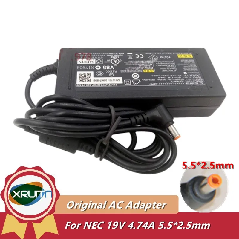 Genuine for NEC Laptop AC Adapter Charger 19V 4.74A 5.5*2.5mm ADP-90YB E LAP-1900-23 LAP-1900-35 ADP-90YB C 7Y10507DC 7800208LA