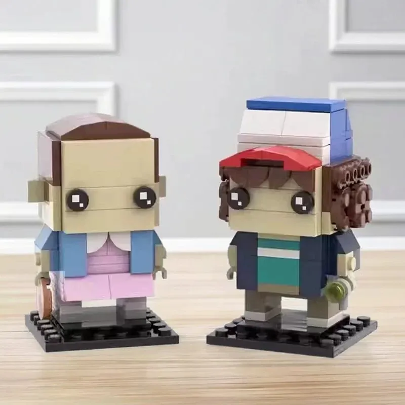 MOC Creative Strangered Figures Mikee and Eleven Combination Building Blocks Model DIY Adult Assembly Toy Birthday Gift Ornament