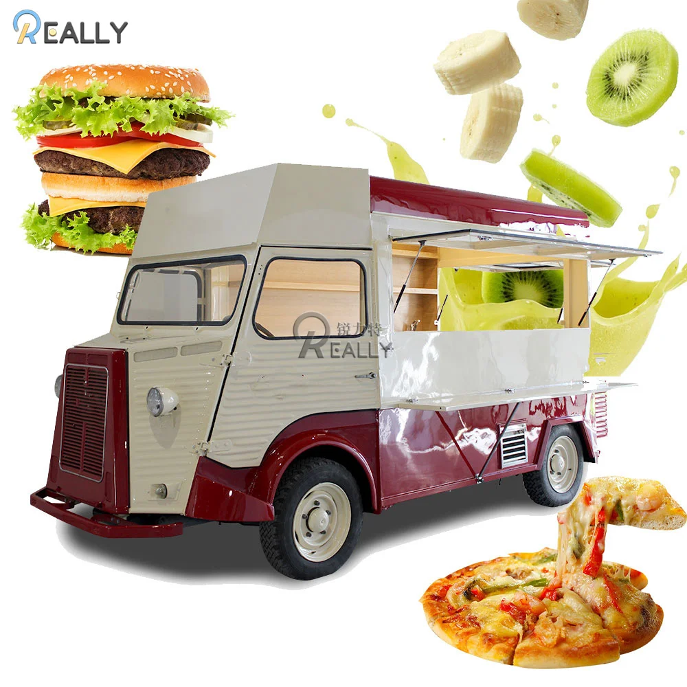 Electric Multifunctional Vintage Pizza Food Truck Catering Food Carting Van