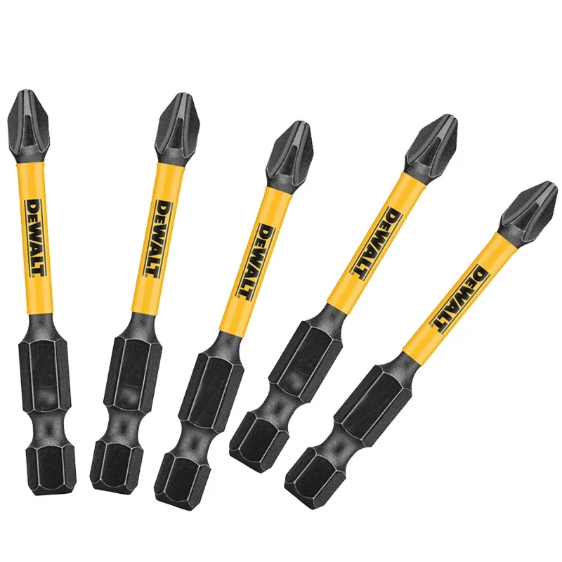 Dewalt Original PH2 57MM Bits Set Batch Header High Speed Steel Electrician Carpentry Dedicated Drill Bit Power Tools Part 5Pcs