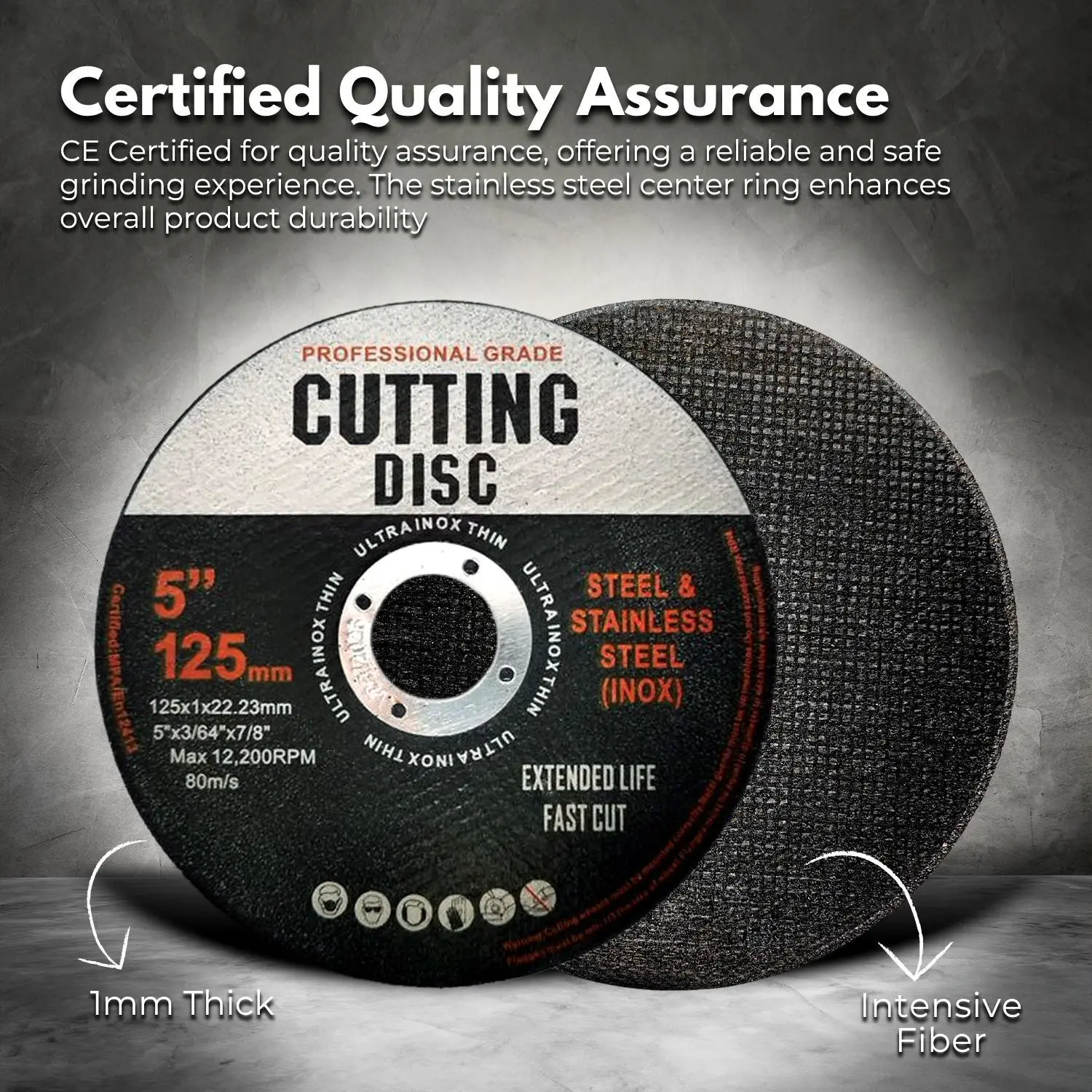 50pcs Professional Metal Cutting Discs 1mm Thin 5" 125mm Angle Grinder Disc Steel