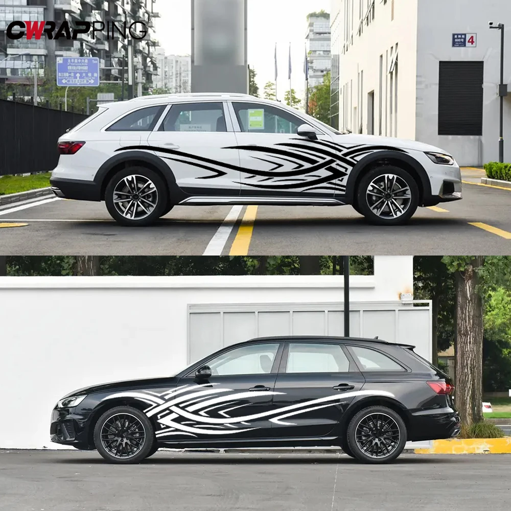 

Car Side Body Stickers Fire Flame Black Decals Auto Styling Vinyl Films DIY Personalized Creative Vinyl Wrap for Cars Accessory