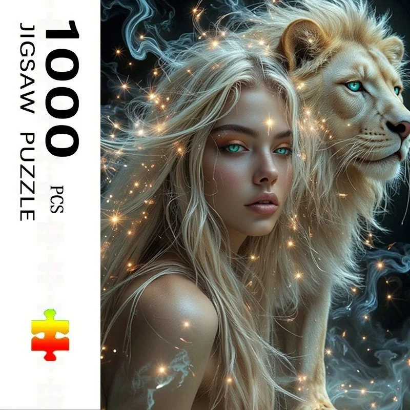 

Пазл из 500/1000 деталей: Лев и красивая девушка, развивающая игрушка для детей, детские игры, рождественский подарок