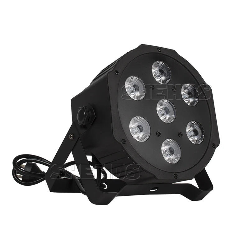 SHEHDS 1pcs 7x12W RGBW 4in1 LED Par Lighting Fixed Plug for DJ Disco Wedding Christmas Decoration Party
