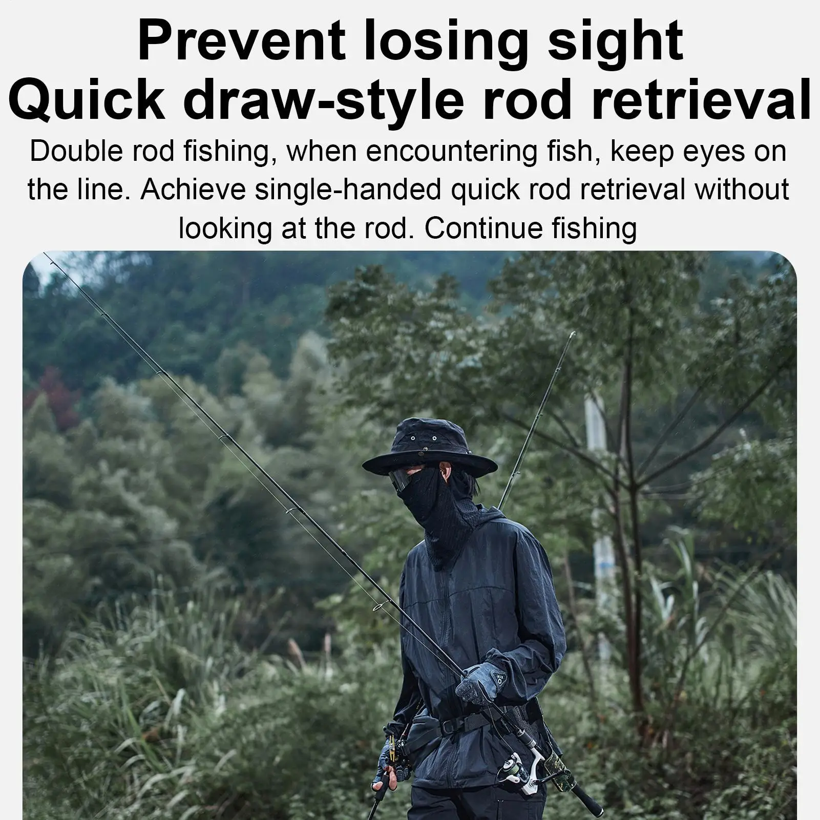 

Rod Holster Portable Belt Gear Insert Fishing Pole Holder For Saltwater Freshwater River Lake Pond Vacation Family Night Morning