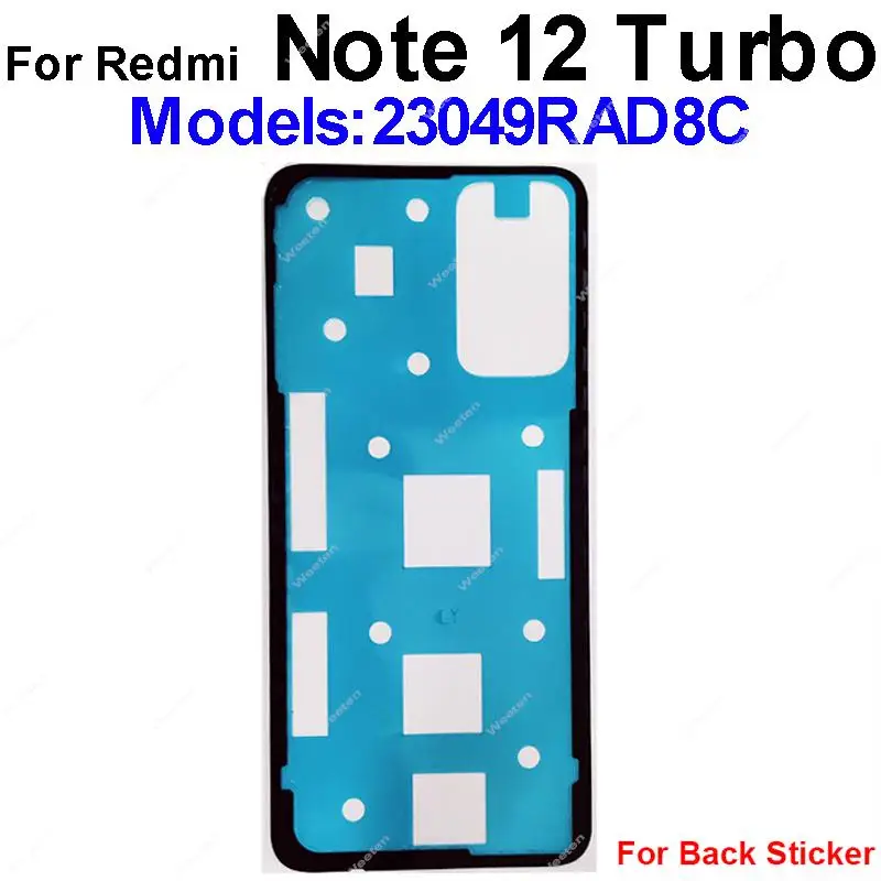 Back Battery Cover Adhesive Sticker For Xiaomi Redmi Note 12 12T Pro Plus Discovery Turbo Back Housing Adhesive Tape Repair Part