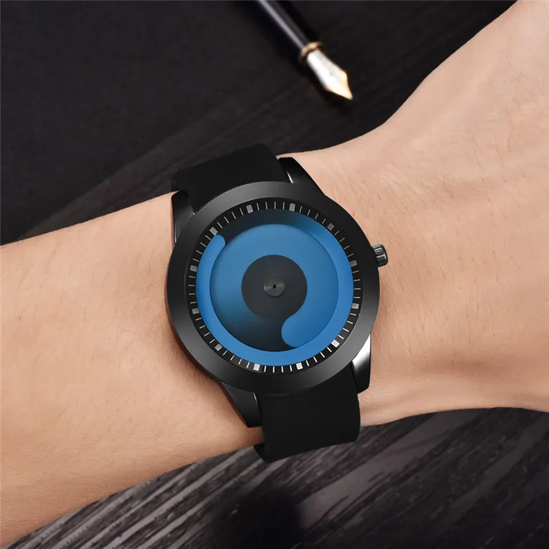 Reloj de cuarzo con banda de goma para hombre, cronógrafo de marca de lujo, diseño único, a la moda, sencillo, Barato