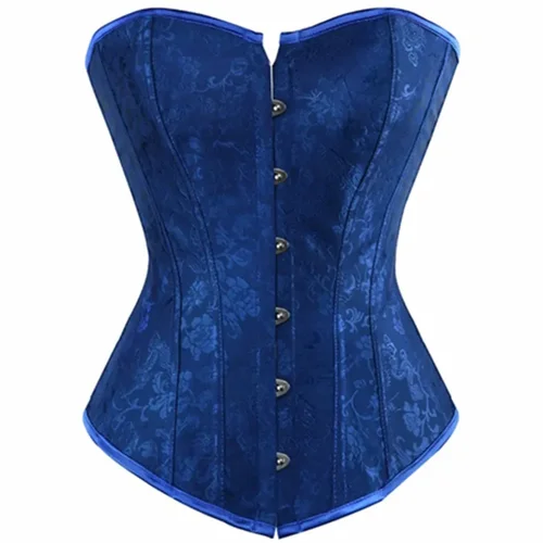 Corsés con cordones para mujer, corpiño sobre el busto, Top, Corselet, lencería Floral Sexy, moda gótica Vintage, negro, rojo, azul