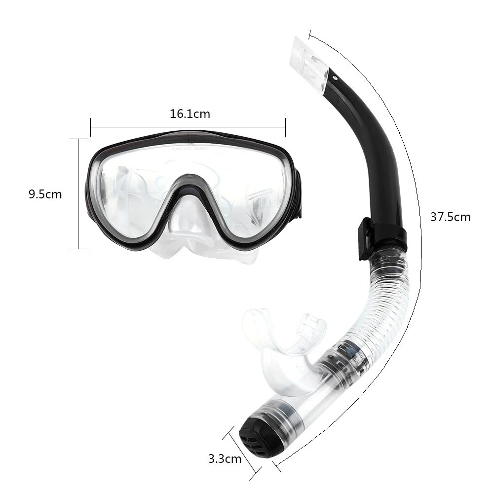 

Набор для снорклинга: 4 цвета, маска из закаленного стекла с силиконовым мундштуком, полусухая трубка для дыхания, для дайвинга.