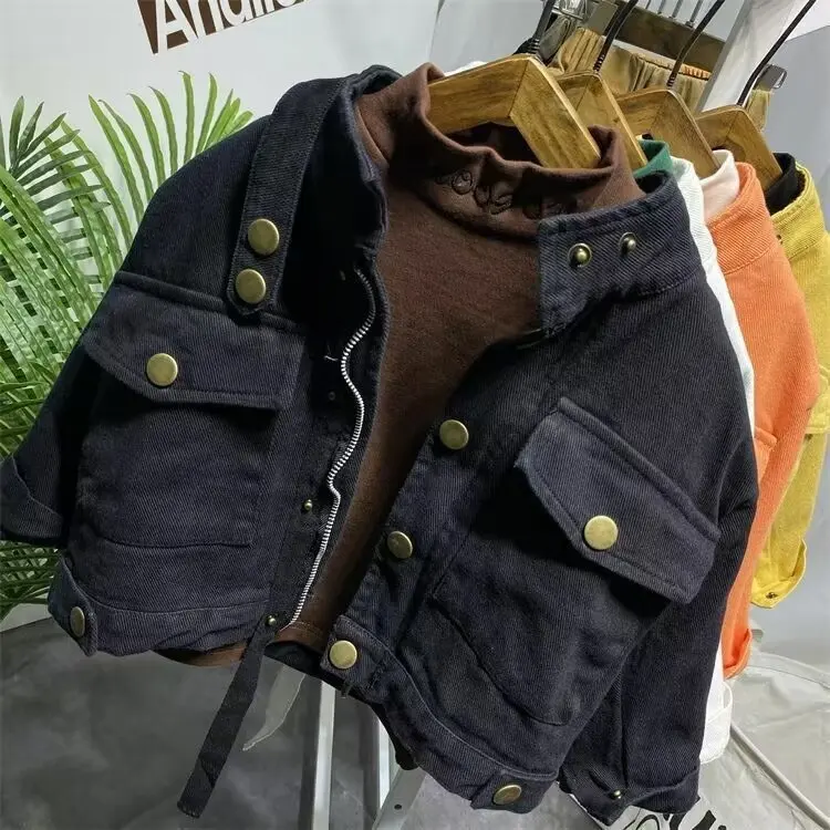 Spring Autumn Denim Jacket For Boy Girl New Korean Version Fashion Coat Casual Children\'s Clothing 2 3 4 5 6 Year