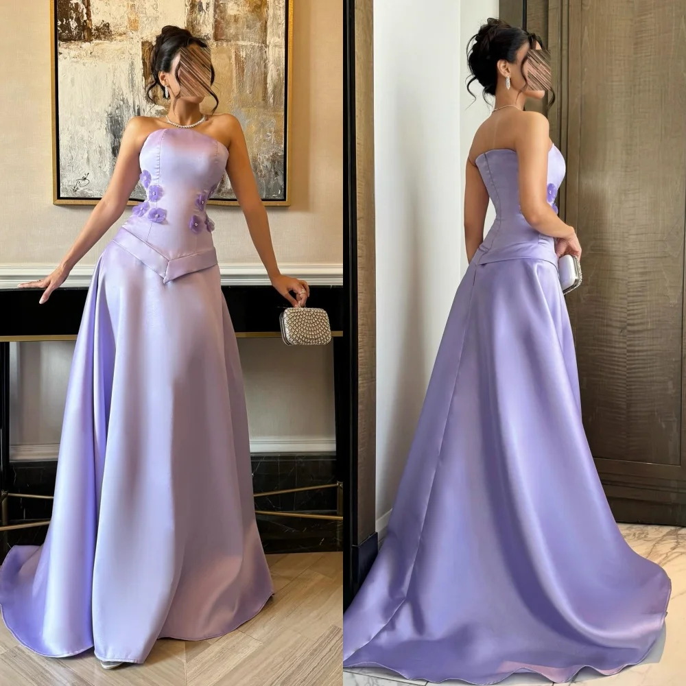 

Customized Matching Exquisite Handmade Flower Rhinestone A-line Strapless Long Dresses Bespoke Occasion Dresses Sizes Available