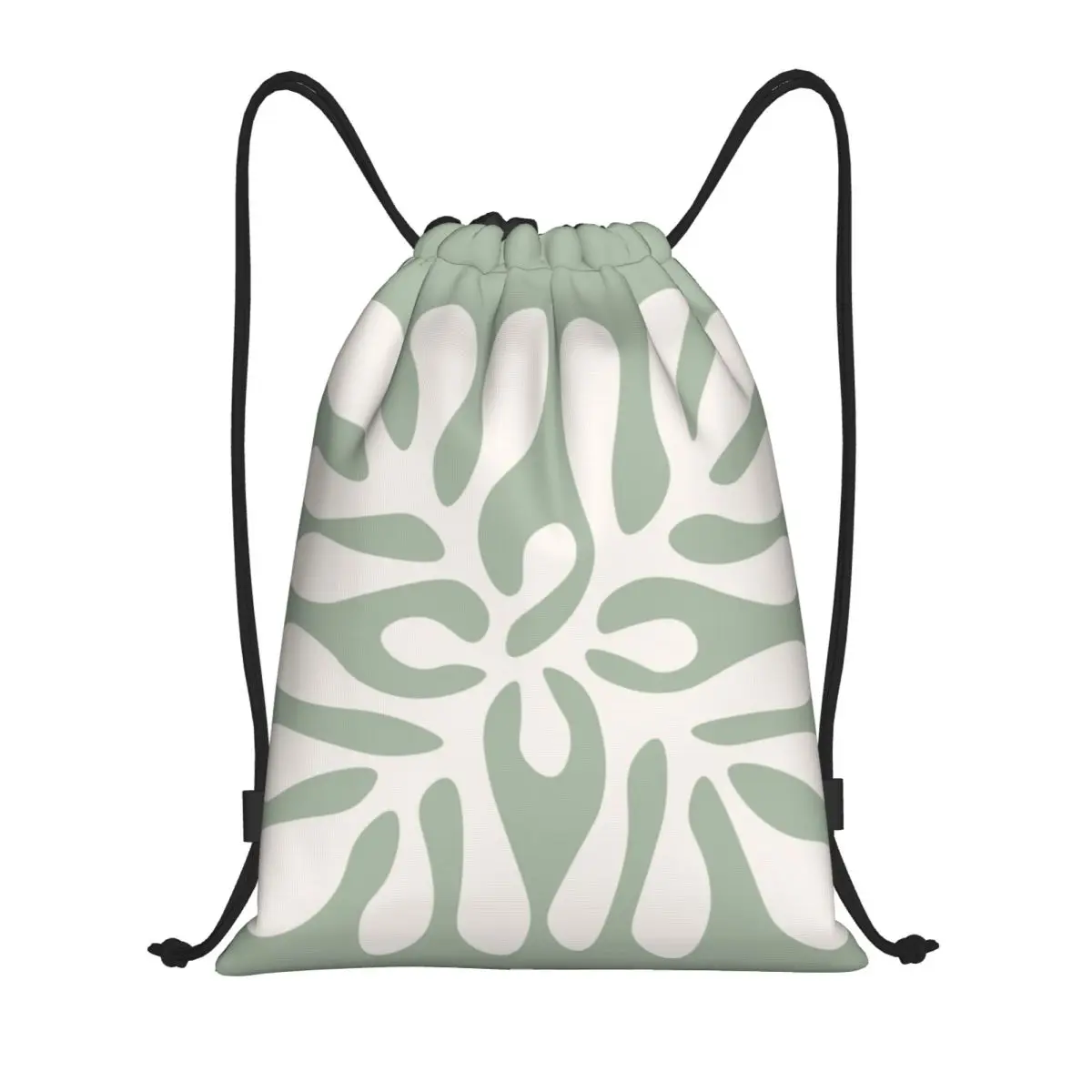 Sage Green Drawstring Bag Women Men Foldable Sports Gym Sackpack Shopping Storage Backpacks