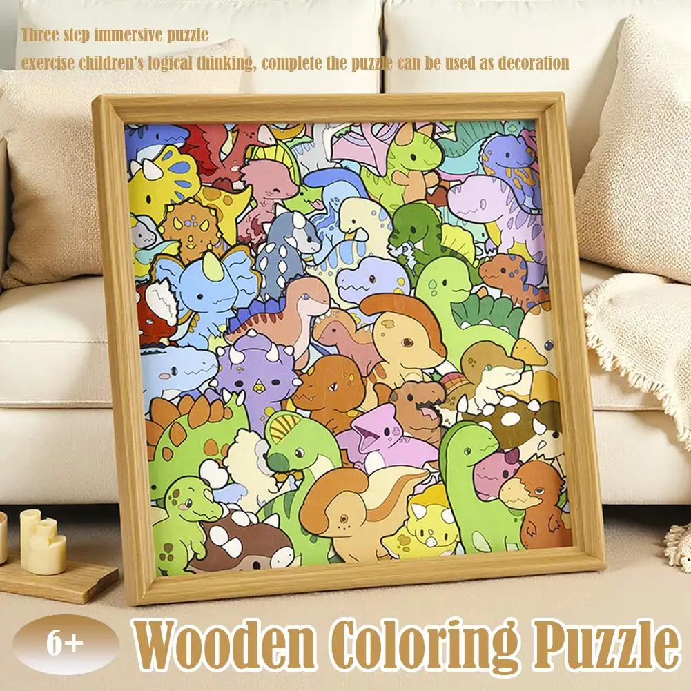 낙서 퍼즐 장난감 DIY 불규칙한 모양의 나무 퍼즐 프레임, 어린이를위한 홈 인테리어 그림 선물 소년 소녀 Y6R5