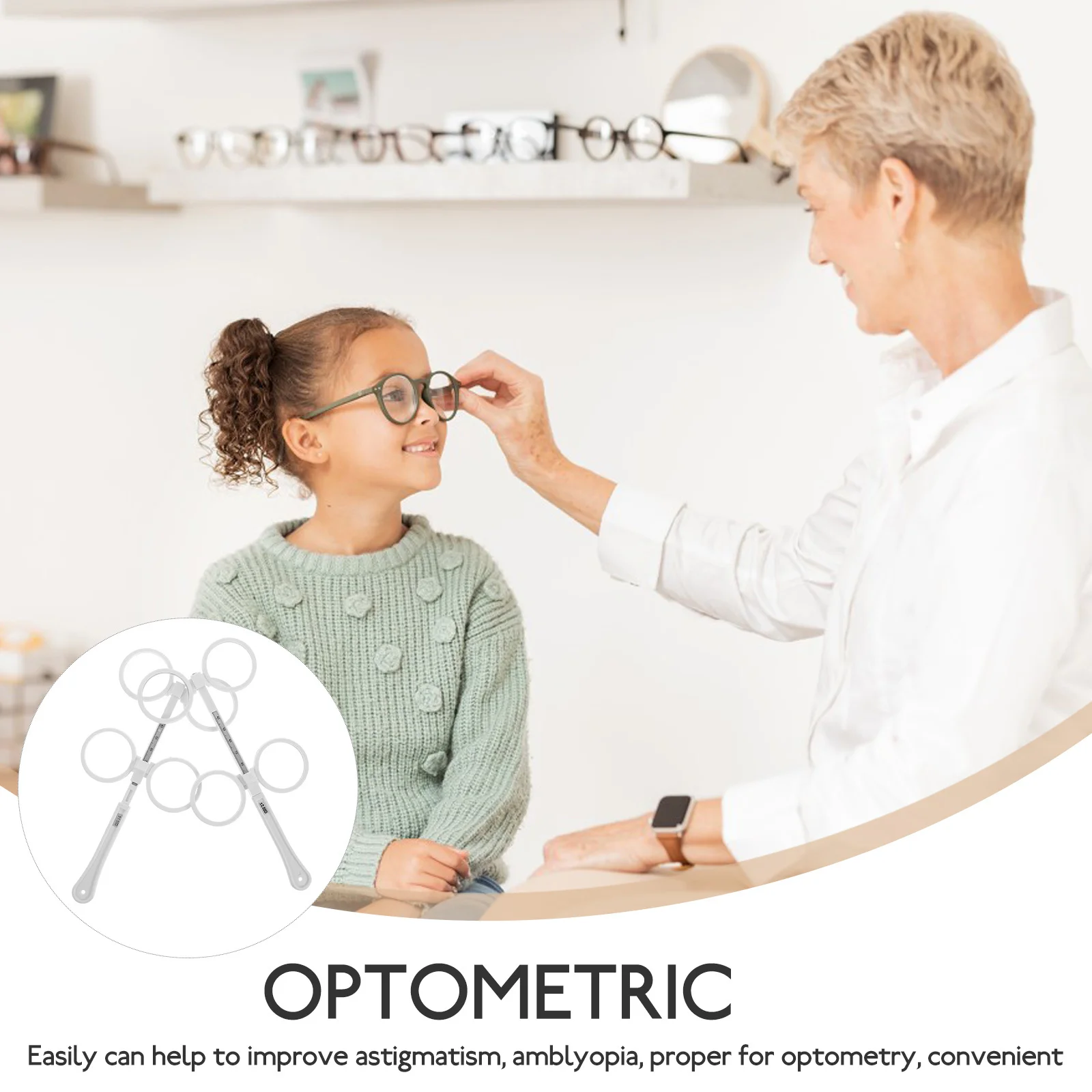 

2Pcs Flip Lens for Optometry Optical Flipper Instrument Vision Therapy Aid Adjustable Design for Adult Kids Eye Care Practice