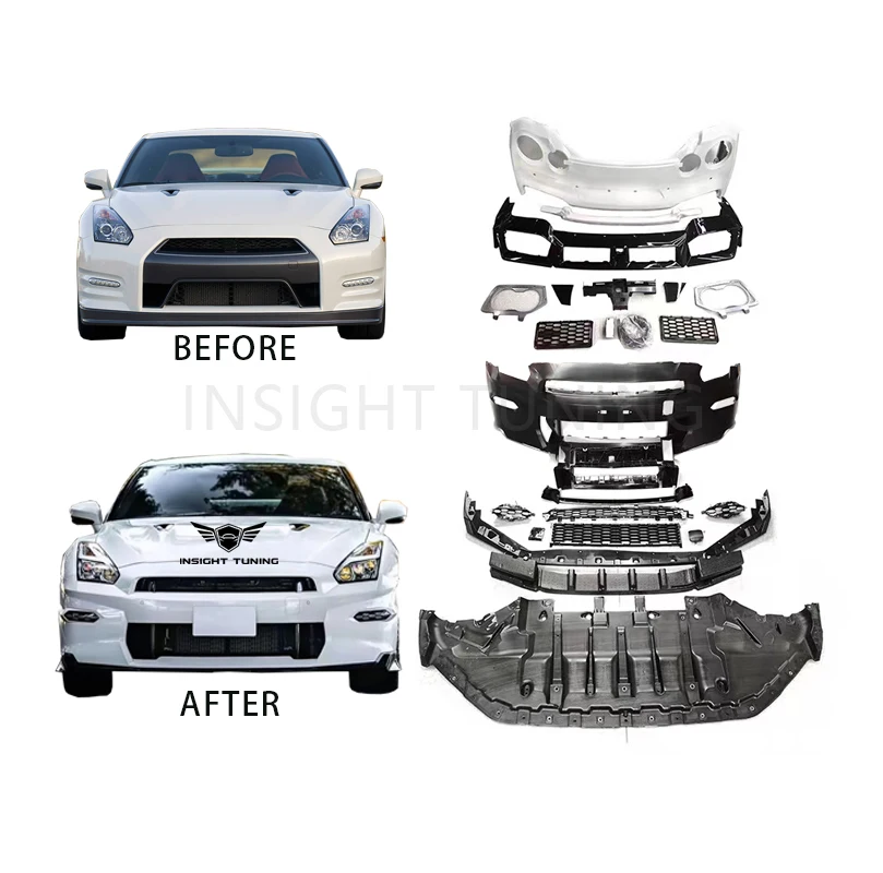 High Quality PP Plastic Car Bodykit  For Nissan Gtr R35 2008-2023 update to 2024 Body Kit