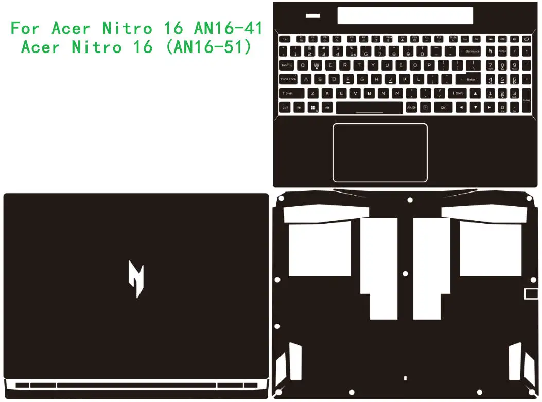 for Acer Nitro 16 AN16-41 AN16-51 SH16-73/SH16-74/SH16-72/SH16-41  PRE-CUT Anti-scratch Vinyl Skin Stickers Laptop Decal Cover