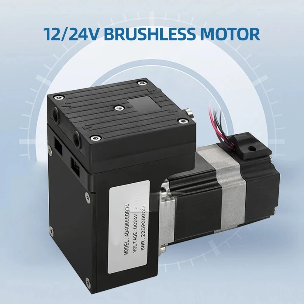 12/24V Oil-free Diaphragm Vacuum Micro Air Pump Aluminum Alloy Pump Body 100W 1bar Gas Sampling Micro Diaphragm Pump