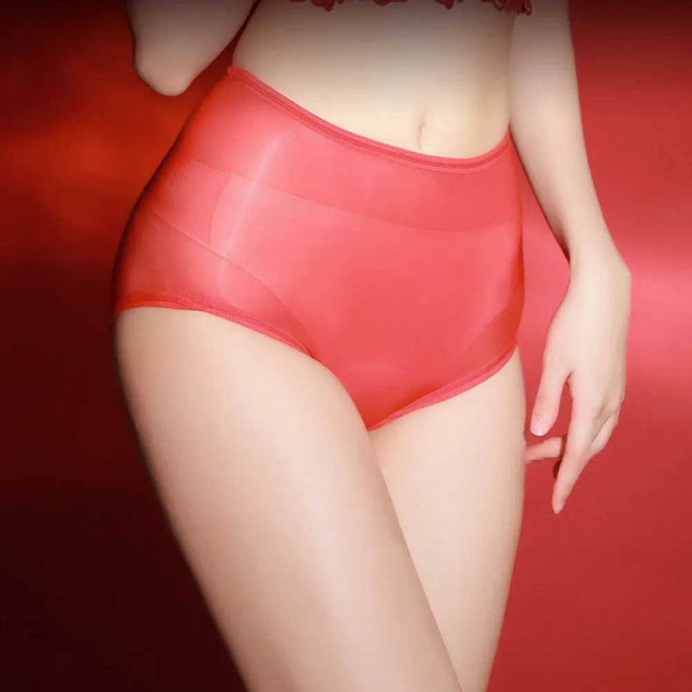

Women's Underwear Oil Shiny Briefs For Autumn For Spring Brand New Moderate Elasticity Nylon Fabric Sexy Style