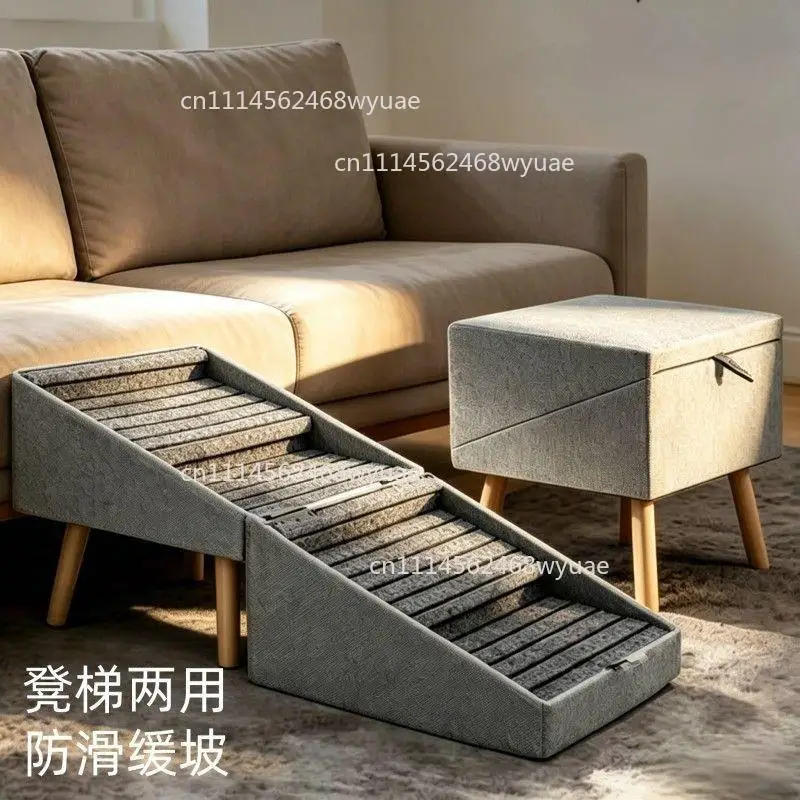 2 in 1 Foldable Pet Stairs Stool Dog Steps Ramp Multifunctional Pet Ladder for Small Dogs