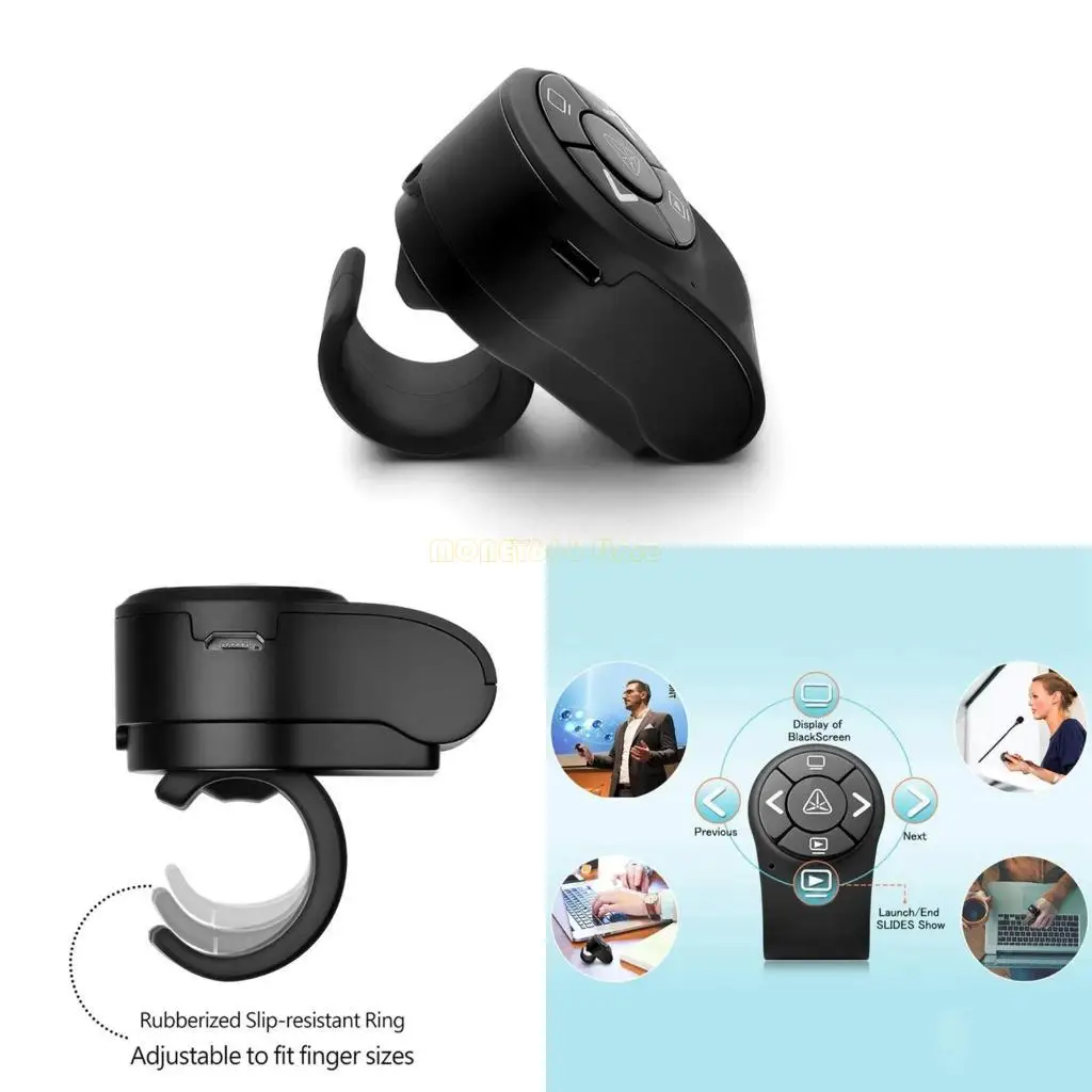 F62C Apresentação Remote Clicker PPT Clicker Ring Remote controle remoto para slide ppt