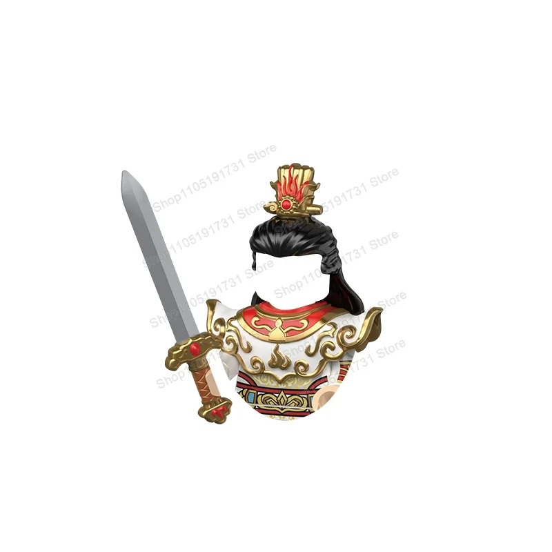 لعبة الرسوم المتحركة سان تايزي شخصيات الحركة الكلاسيكية اللبنات ملحقات السيف مجموعة سطح المكتب نموذج اللعب 30327