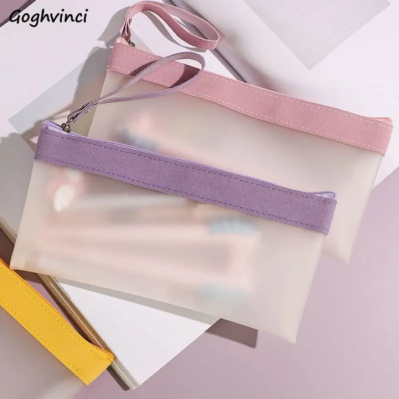 Candy Colors Transparent Cosmetic Bags Mini Zipper Makeup Cases Lipstick Coin Pouch Portable Waterproof Wash Bag Toiletries Case