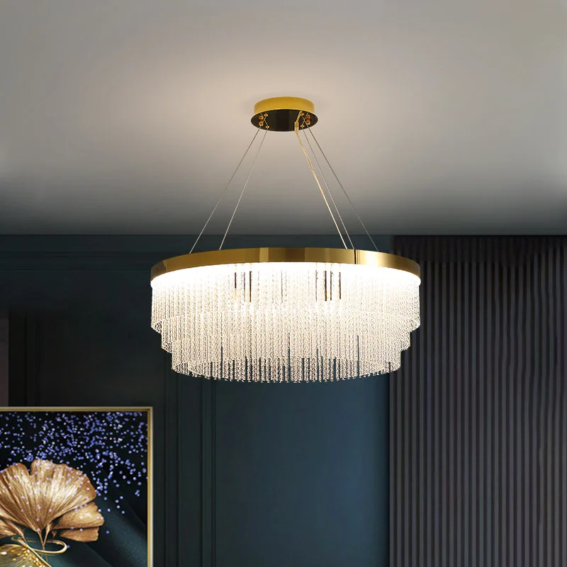 Light luxury crystal lamp, living room main lamp, high-end Italian bedroom lamp, high-end villa chandelier atmosphere