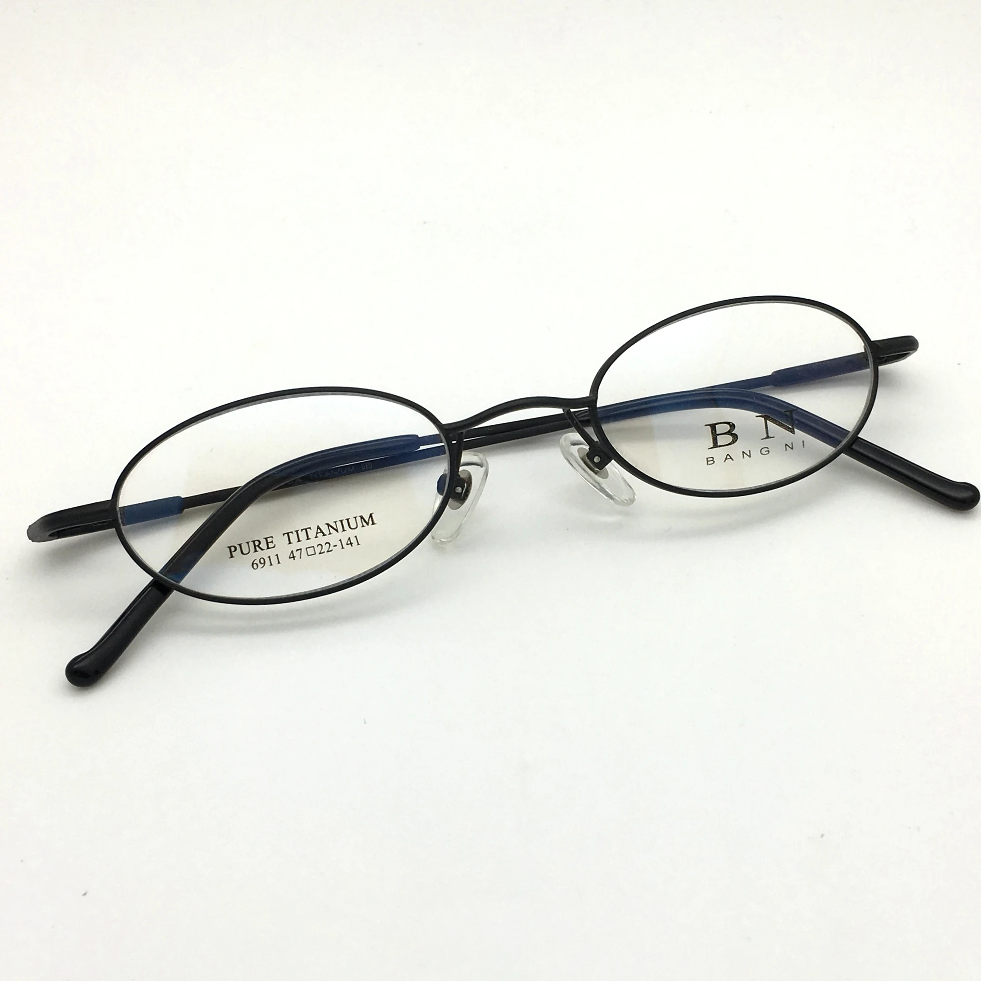 zerosun-男性と女性のための楕円形の眼鏡小さな眼鏡ペンダント矯正用の金属フレーム